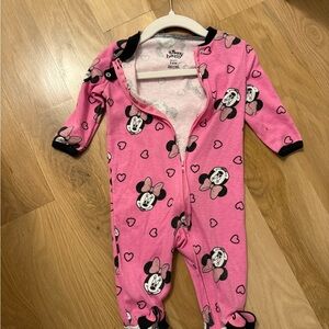 Disney Pink and Black Minnie Mouse Footies